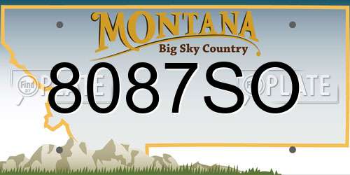 8087SO Montana License Plate