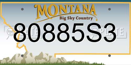 80885S3 Montana License Plate