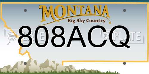 808ACQ Montana License Plate