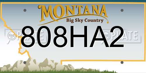 808HA2 Montana License Plate