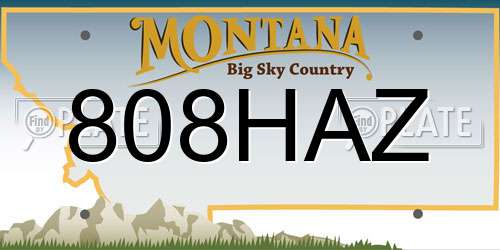 808HAZ Montana License Plate