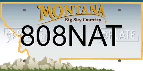 808NAT Montana License Plate
