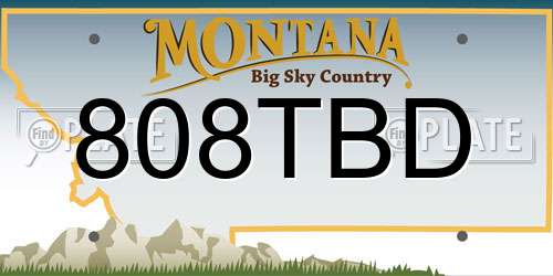808TBD Montana License Plate