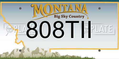 808TII Montana License Plate