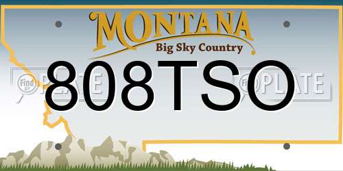 808TSO Montana License Plate