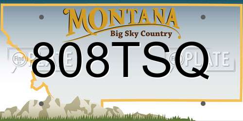 808TSQ Montana License Plate