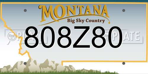 808Z80 Montana License Plate