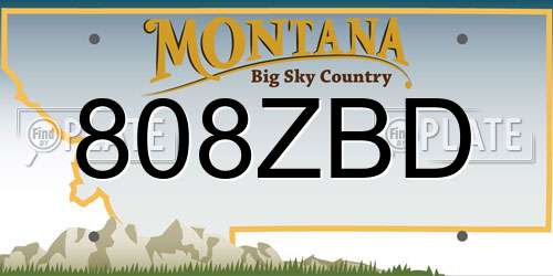 808ZBD Montana License Plate