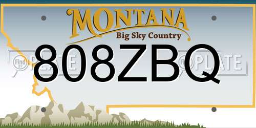 808ZBQ Montana License Plate