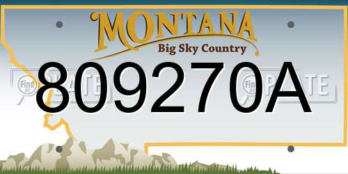 809270A Montana License Plate