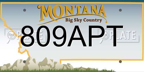 809APT Montana License Plate