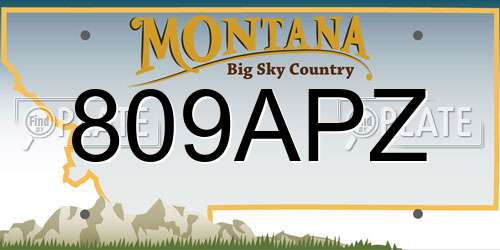 809APZ Montana License Plate
