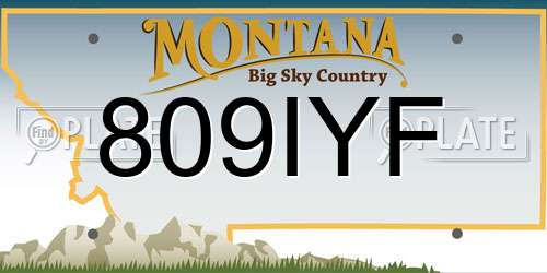 809IYF Montana License Plate