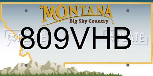 809VHB Montana License Plate