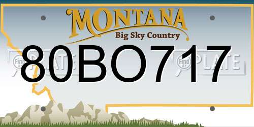 80BO717 Montana License Plate