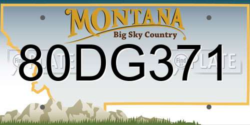 80DG371 Montana License Plate
