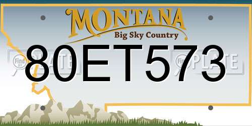 80ET573 Montana License Plate