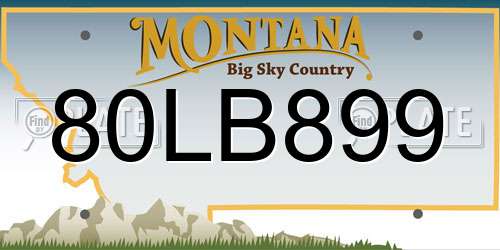 80LB899 Montana License Plate
