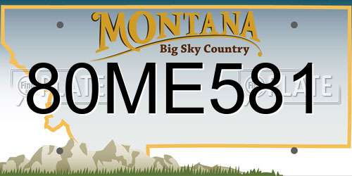 80ME581 Montana License Plate