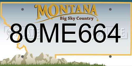 80ME664 Montana License Plate