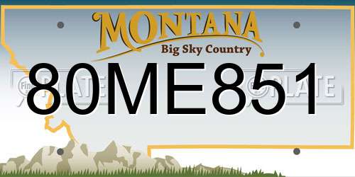 80ME851 Montana License Plate