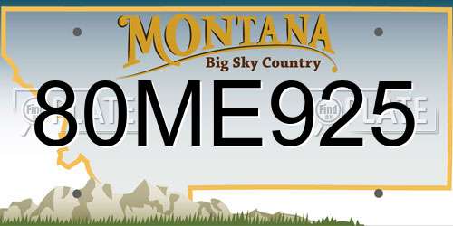 80ME925 Montana License Plate