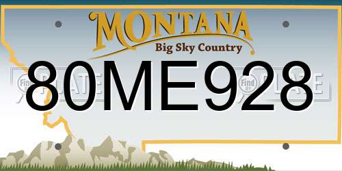80ME928 Montana License Plate