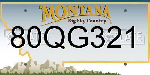 80QG321 Montana License Plate