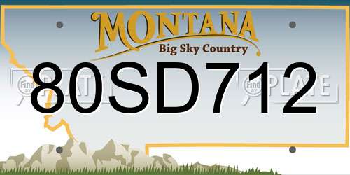 80SD712 Montana License Plate