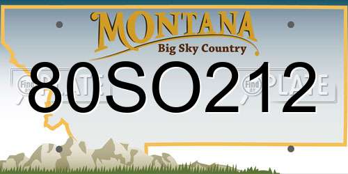 80SO212 Montana License Plate