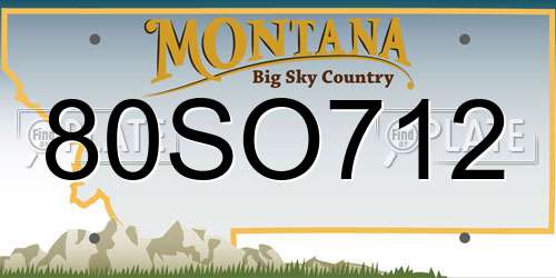 80SO712 Montana License Plate