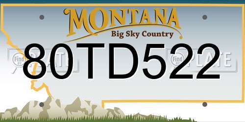 80TD522 Montana License Plate