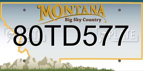 80TD577 Montana License Plate