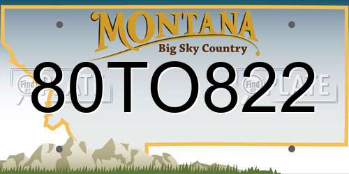 80TO822 Montana License Plate