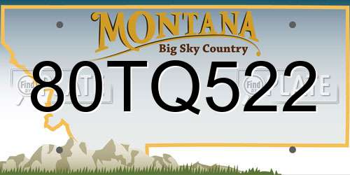 80TQ522 Montana License Plate