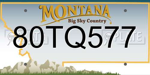 80TQ577 Montana License Plate
