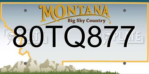 80TQ877 Montana License Plate
