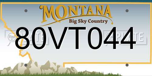 80VT044 Montana License Plate