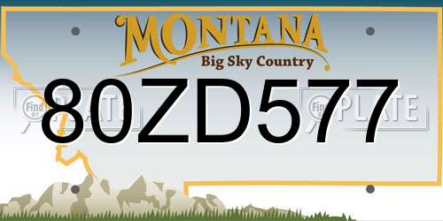 80ZD577 Montana License Plate
