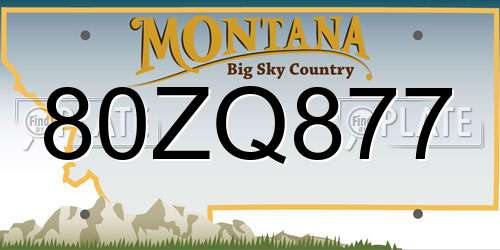 80ZQ877 Montana License Plate