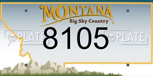 8105 Montana License Plate