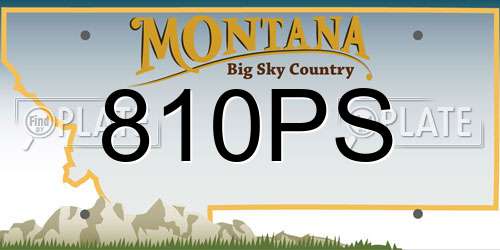 810PS Montana License Plate