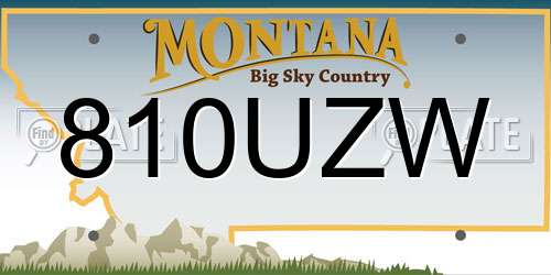 810UZW Montana License Plate