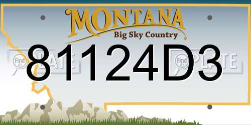 81124D3 Montana License Plate