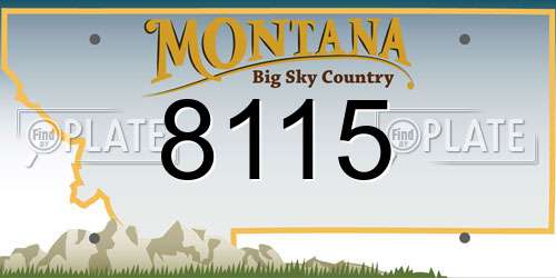 8115 Montana License Plate