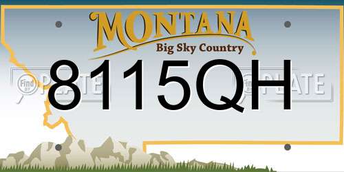 8115QH Montana License Plate