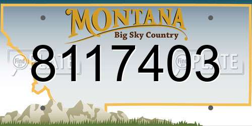 8117403 Montana License Plate