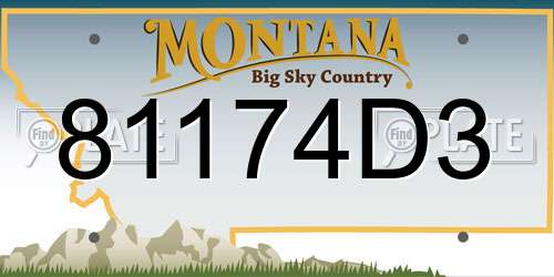 81174D3 Montana License Plate