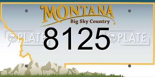 8125 Montana License Plate