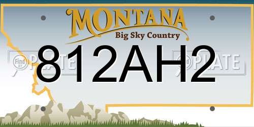 812AH2 Montana License Plate